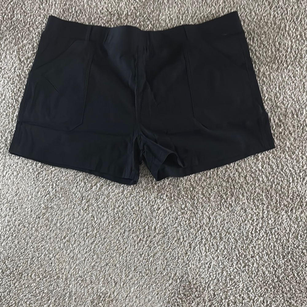 Women's Stretchy Twill Black Shorts - 3XL